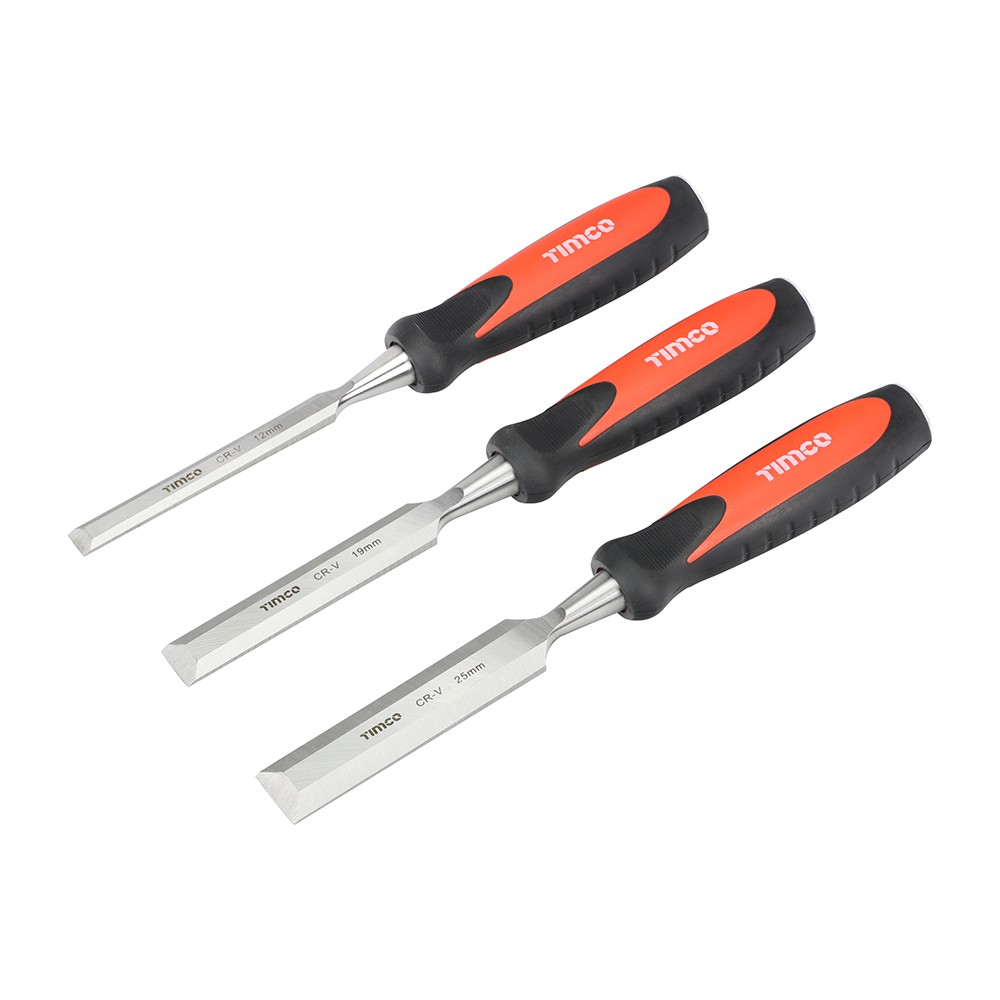 Timco Bevel Edge Wood Chisel Set 3pc