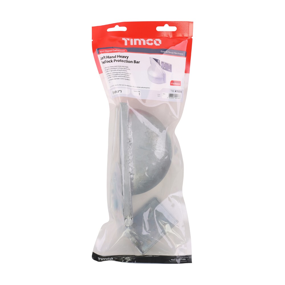 Timco Padlock Protection Bar - Heavy Duty - Left - Hot Dipped Galvanised