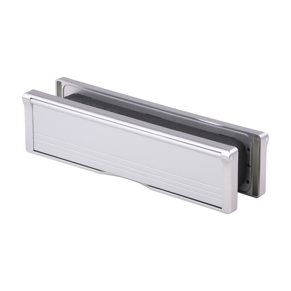 Timco Intumescent Letterbox - Satin Anodised Aluminium - Silver Frame