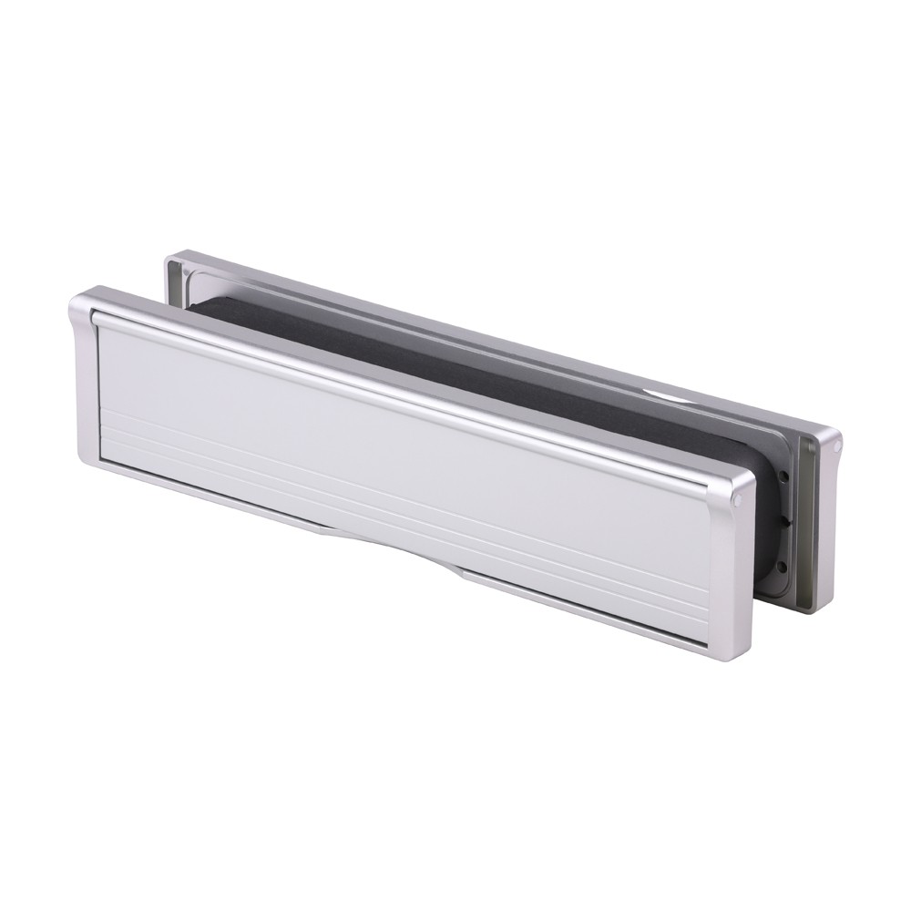 Timco Intumescent Letterbox - Satin Anodised Aluminium - Silver Frame