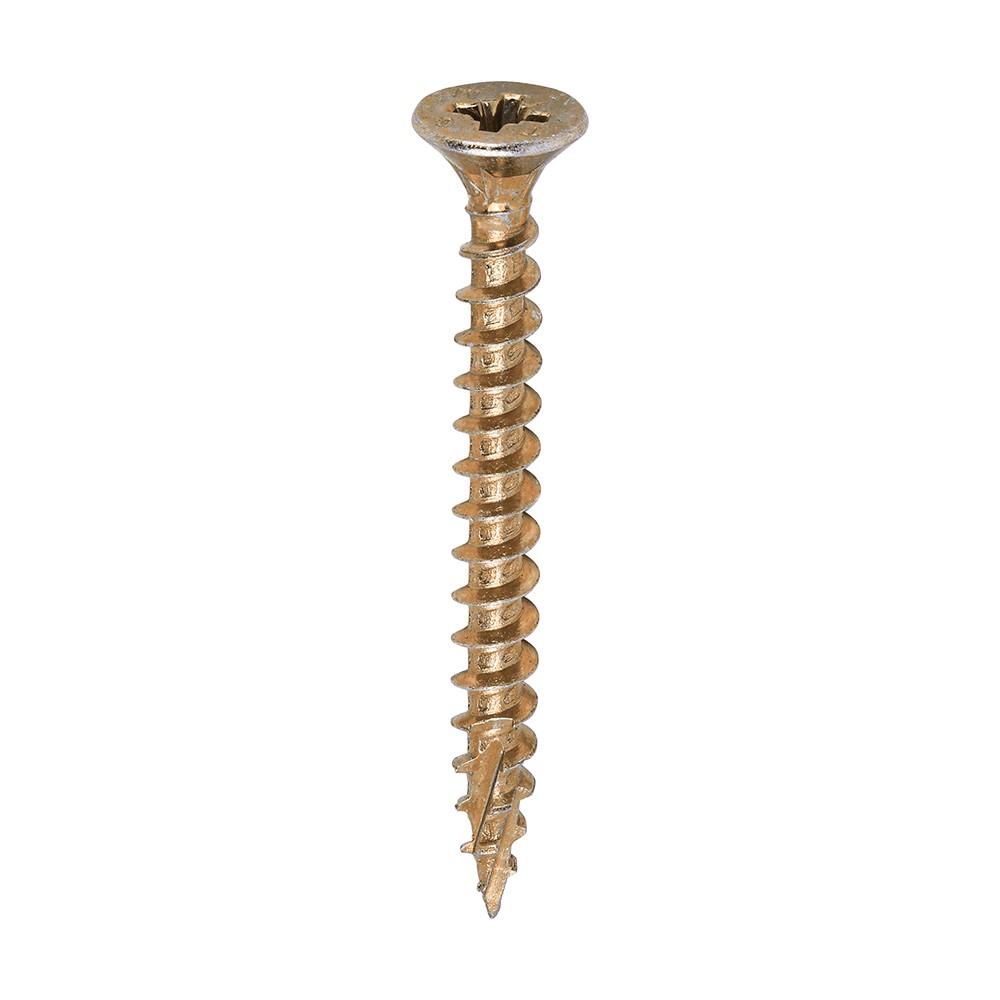 Timco C2 Strong-Fix Double Countersunk Twin-Cut Woodscrews Pozi 1000 Piece - Yellow