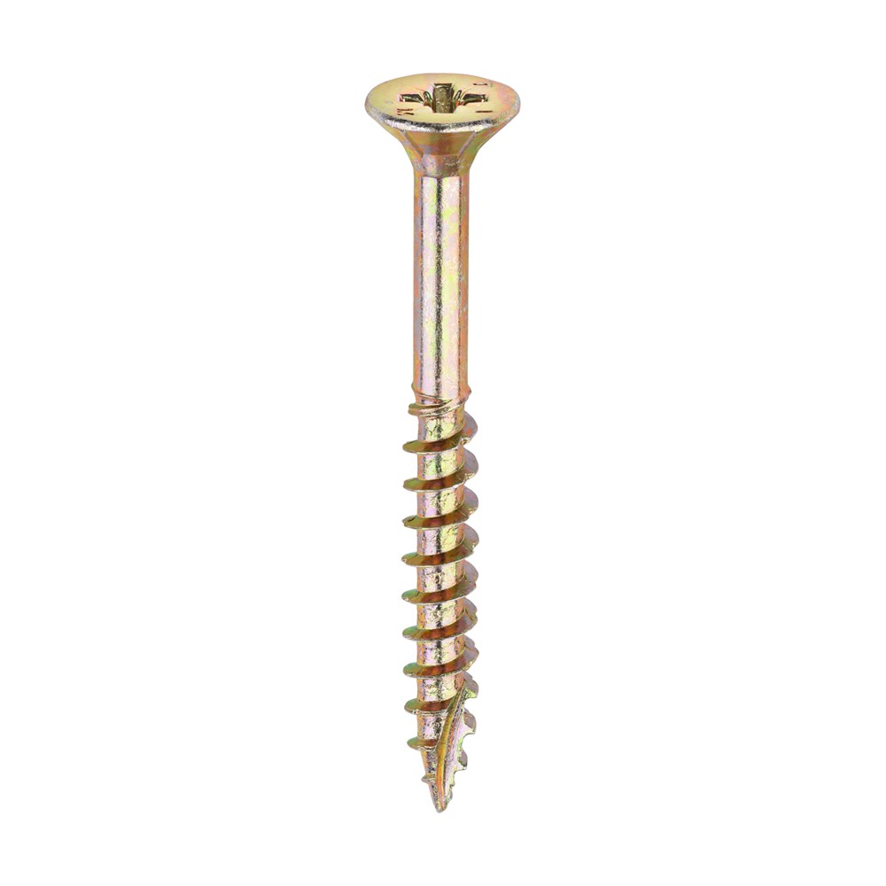 Timco Velocity Premium 5mm Multi-Use Screws Double Countersunk Pozi - Yellow