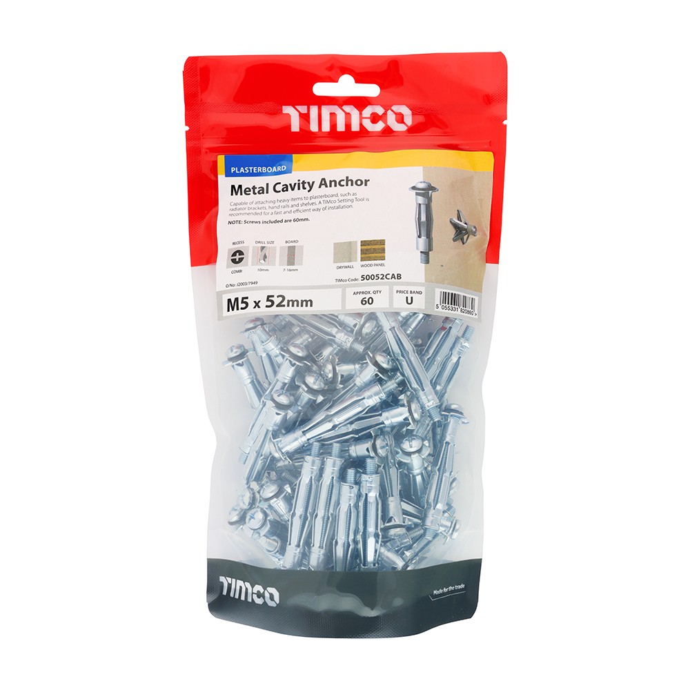 Timco Metal Cavity Anchors - Zinc