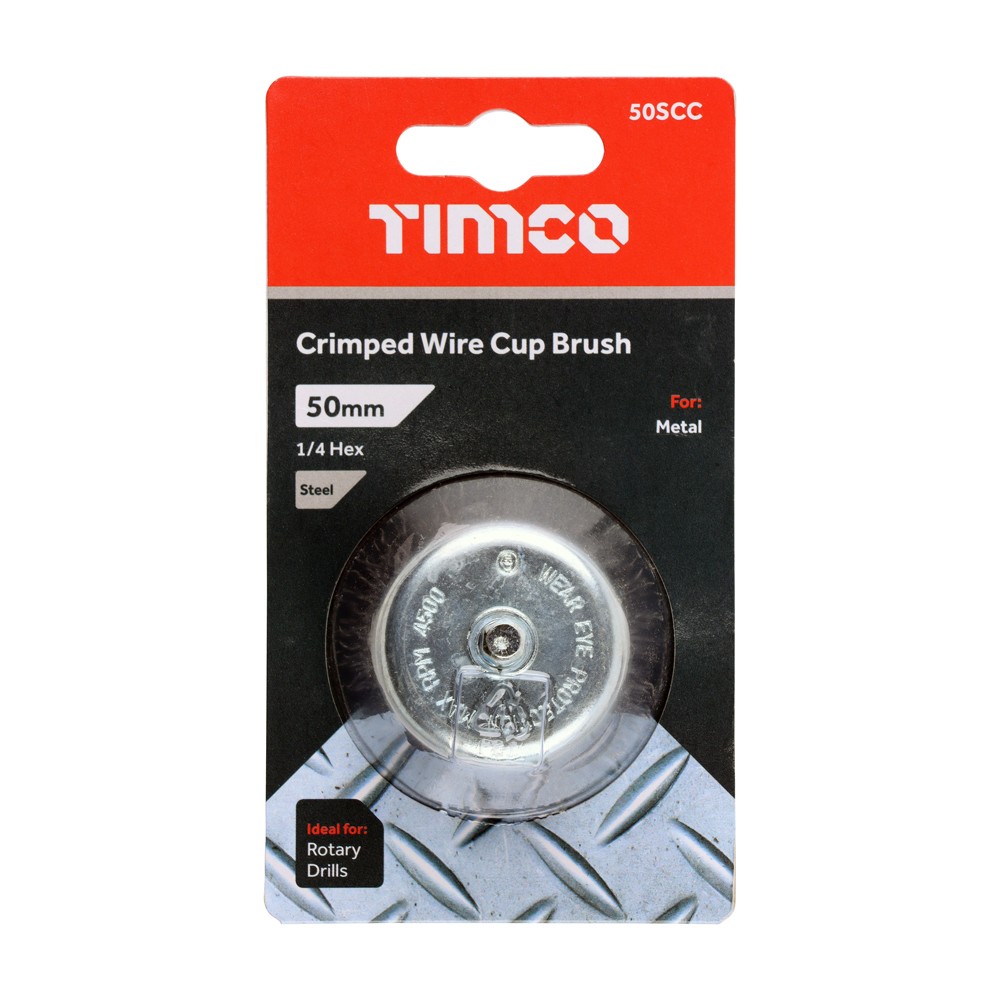 Timco Drill Cup Brush - Crimped Steel Wire
