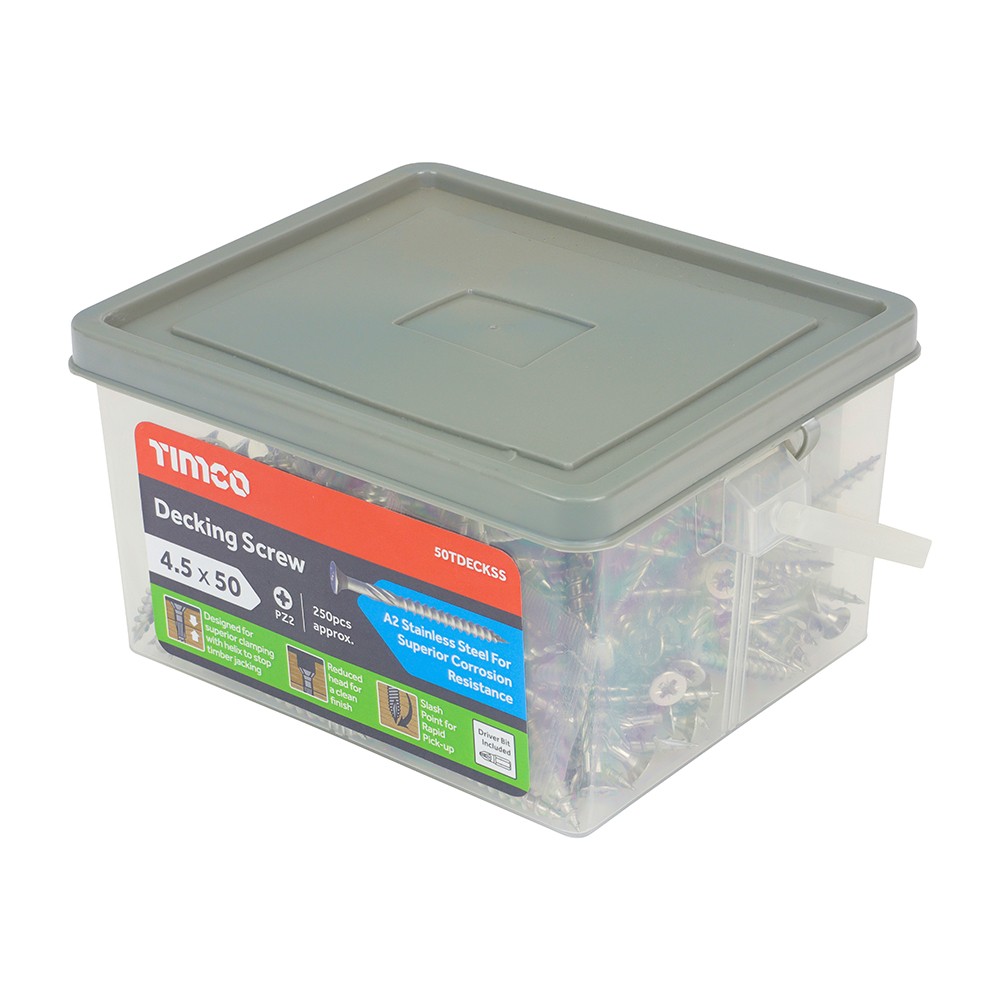 Timco Decking Screws Double Countersunk Pozi - Stainless Steel