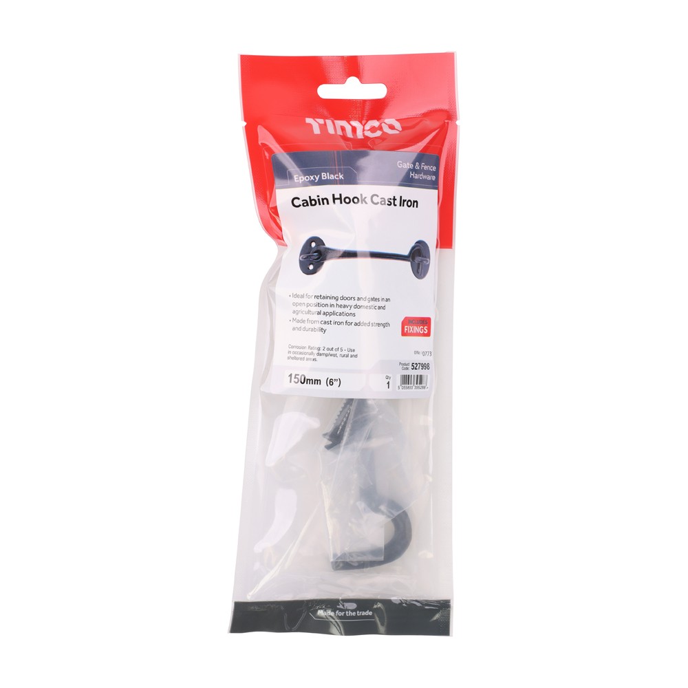 Timco Cabin Hooks - Black