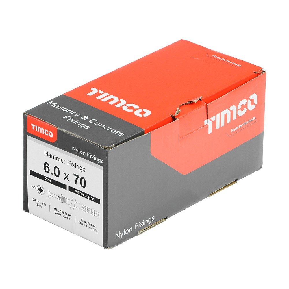 Timco Nylon Hammer Fixing Pozi - Zinc