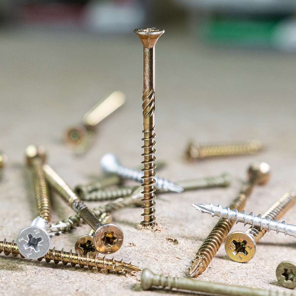 Timco C2 Strong-Fix 6mm Double Countersunk Woodscrews Pozi - Yellow