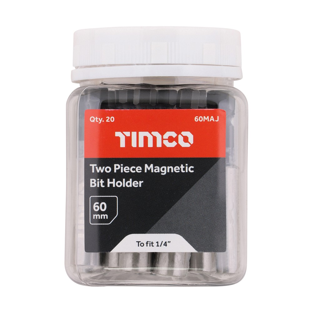 Timco Two Piece Magnetic Adaptors 1/4 x 60mm - 20 Pack