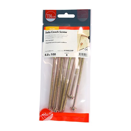 Timco Advanced Coach Screws Hex Flange - Yellow