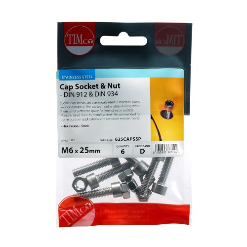 Timco Socket Screws & Hex Nuts Cap - Stainless Steel