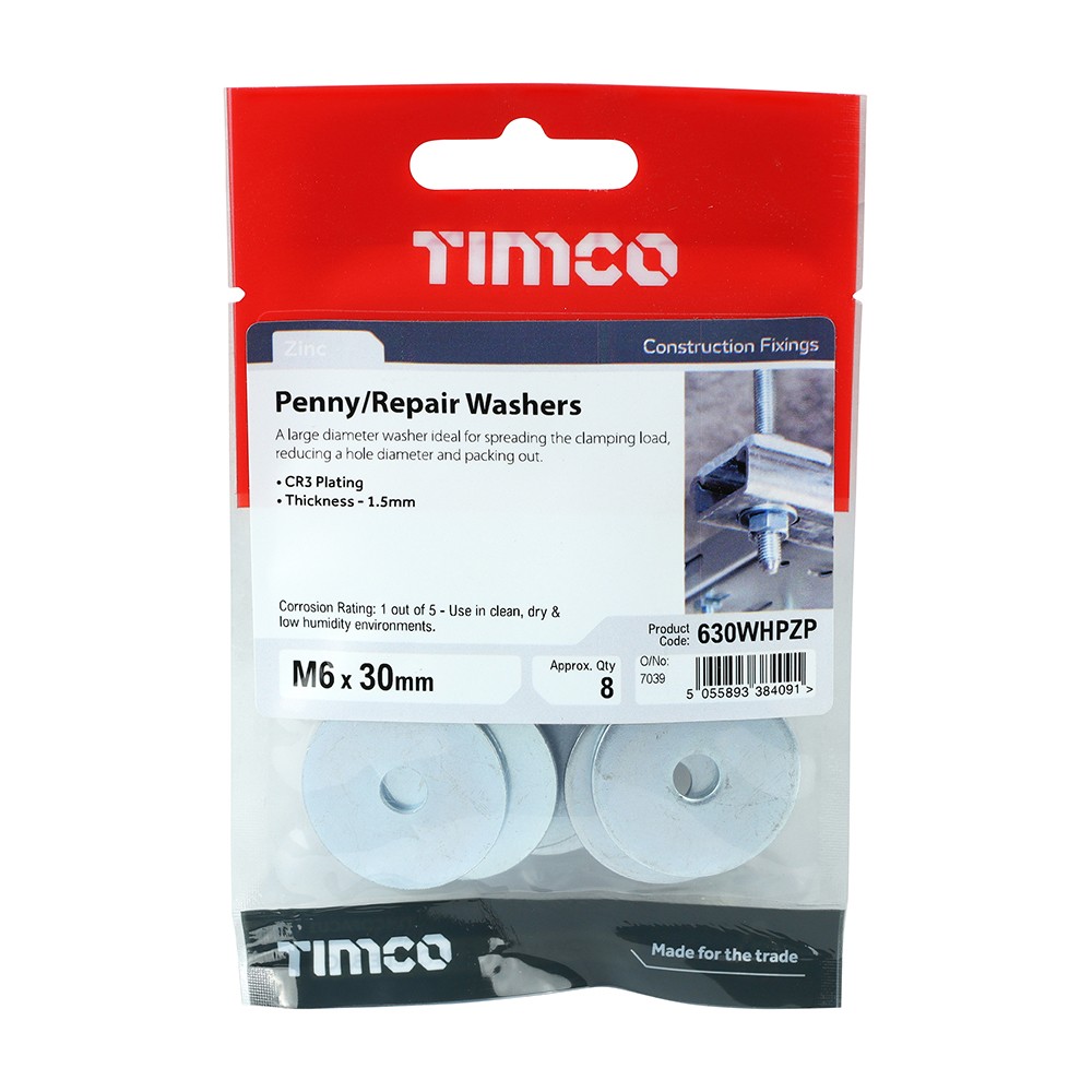 Timco Penny / Repair Washers - Zinc