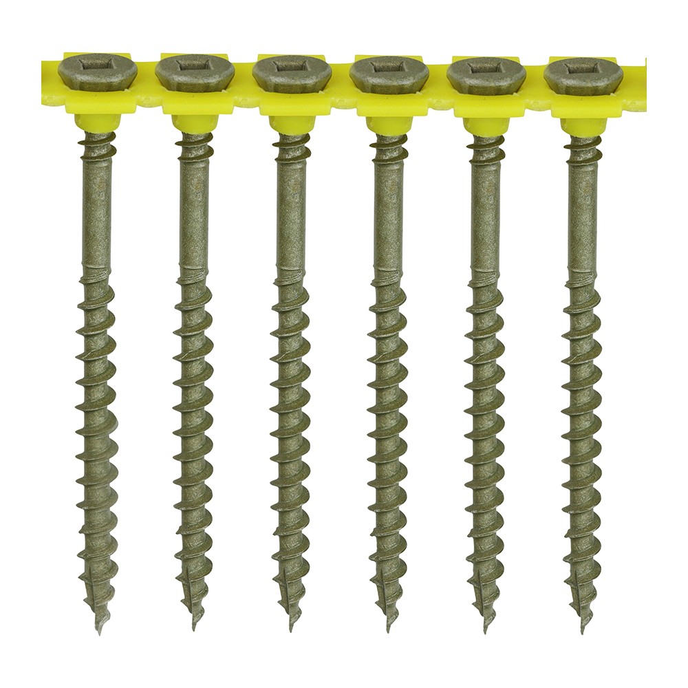 Timco C2 Collated Deck-Fix Countersunk 4.5 x 65mm Woodscrews Square - Green