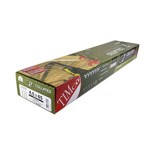 Timco C2 Collated Deck-Fix Countersunk 4.5 x 65mm Woodscrews Square - Green