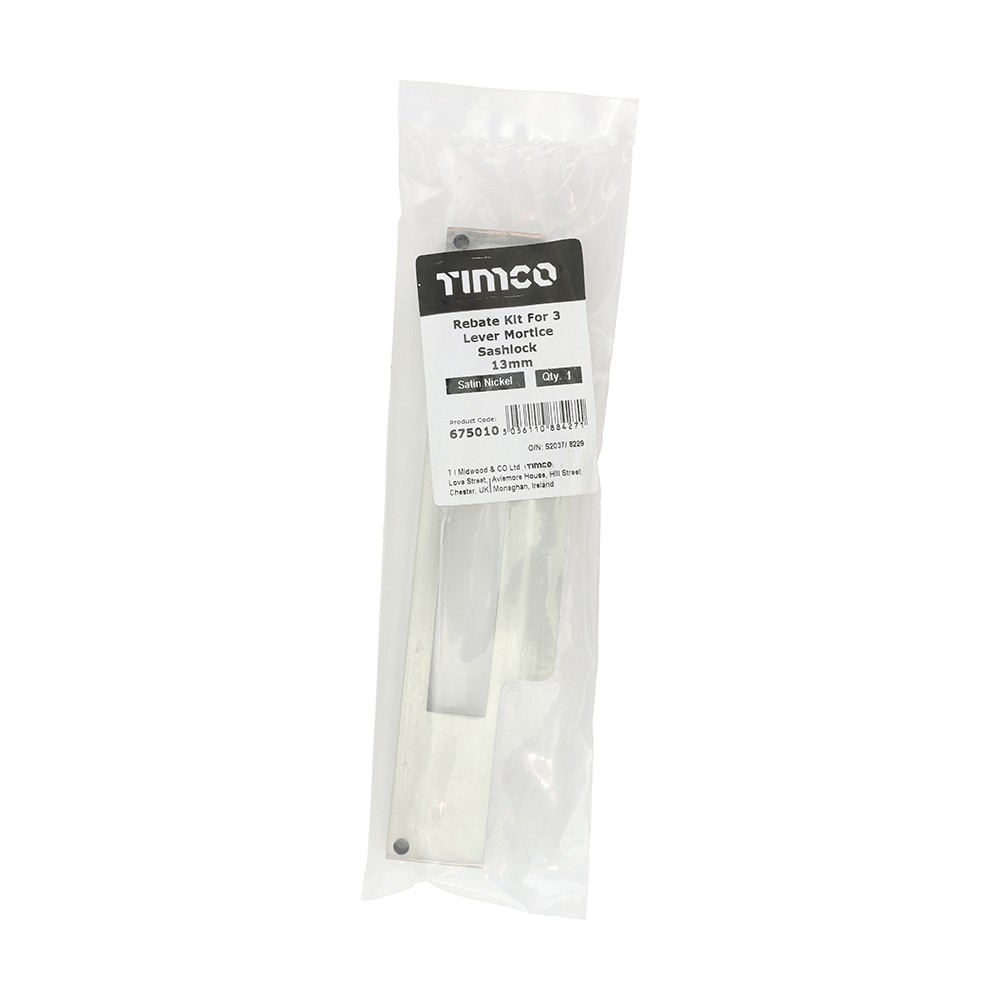 Timco 3 Lever Sashlock Rebate Kit 13mm - Satin Nickel