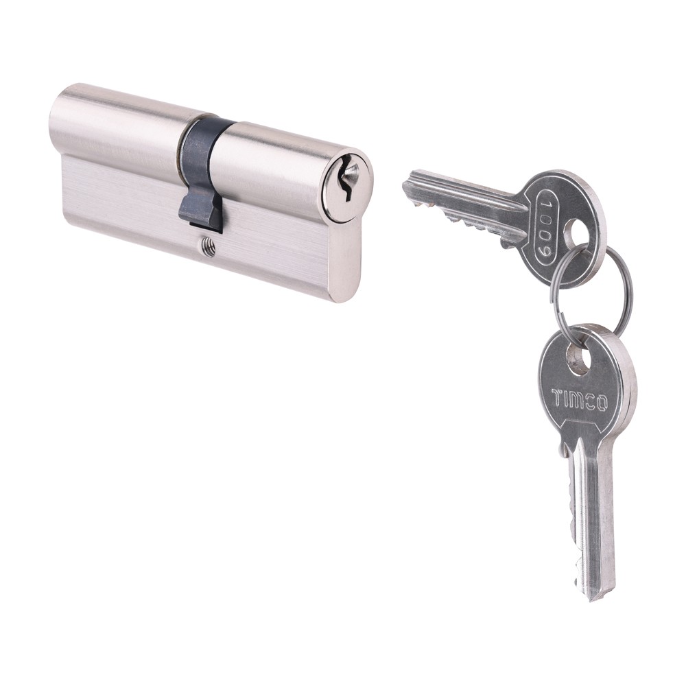 Timco Euro Profile Cylinder - Double - Satin Nickel
