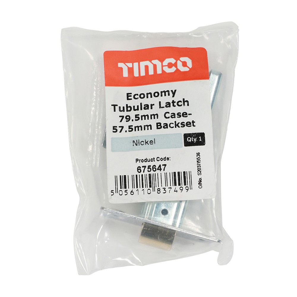 Timco Economy Tubular Latch 79.5 Case / 57.5 Backset - Nickel