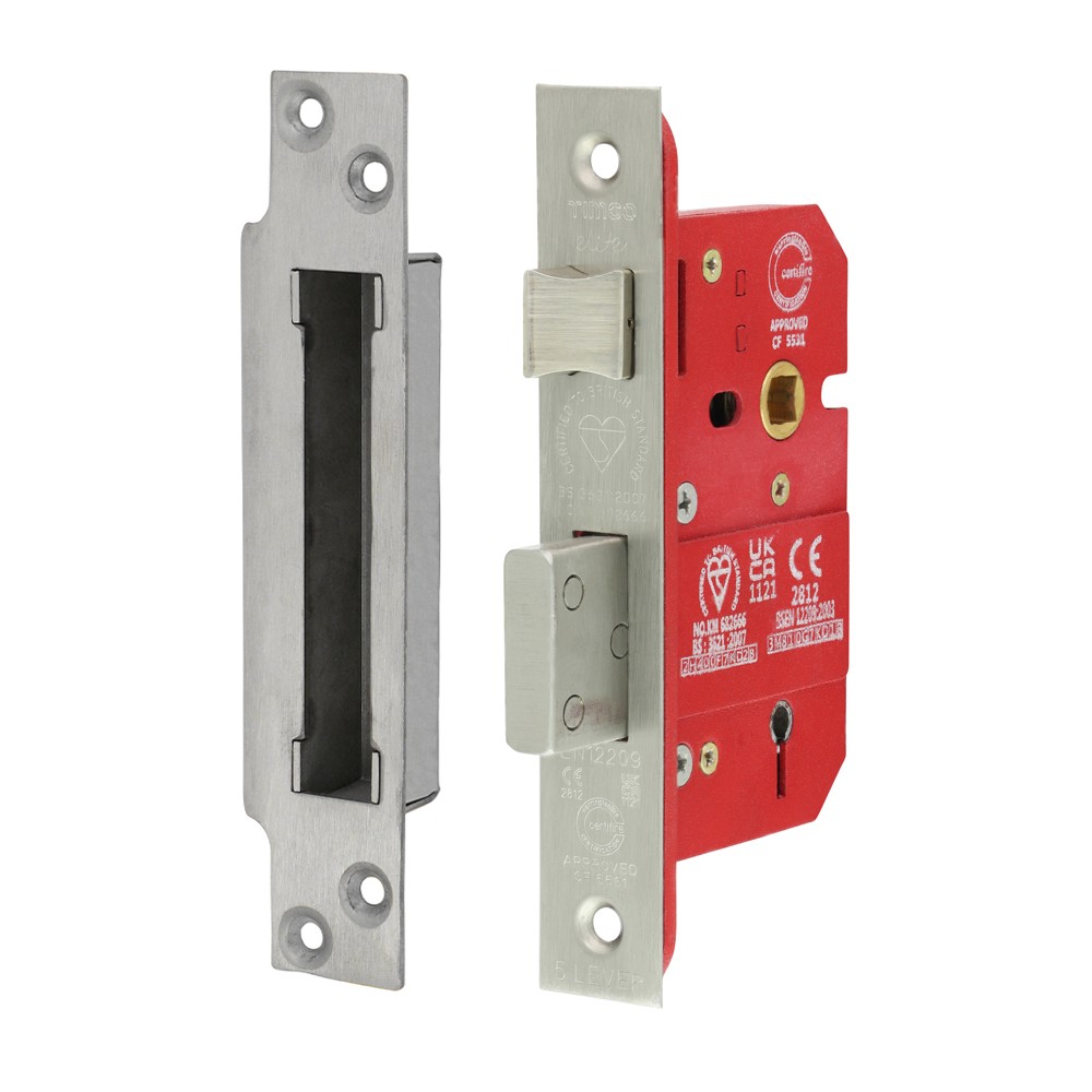 Timco 5 Lever British Standard CE Sashlock - Stainless Steel - Satin