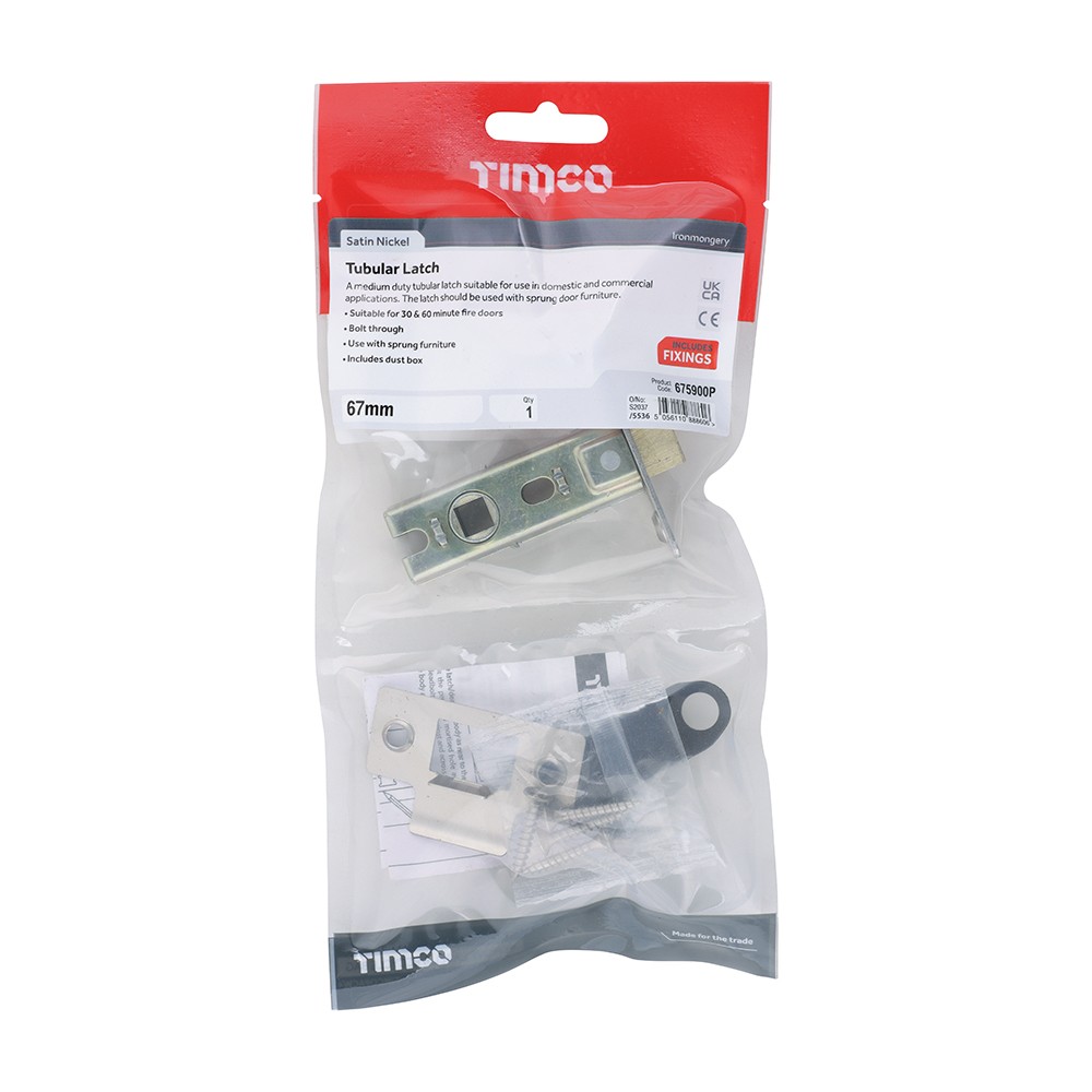 Timco Tubular Latch - Satin Nickel