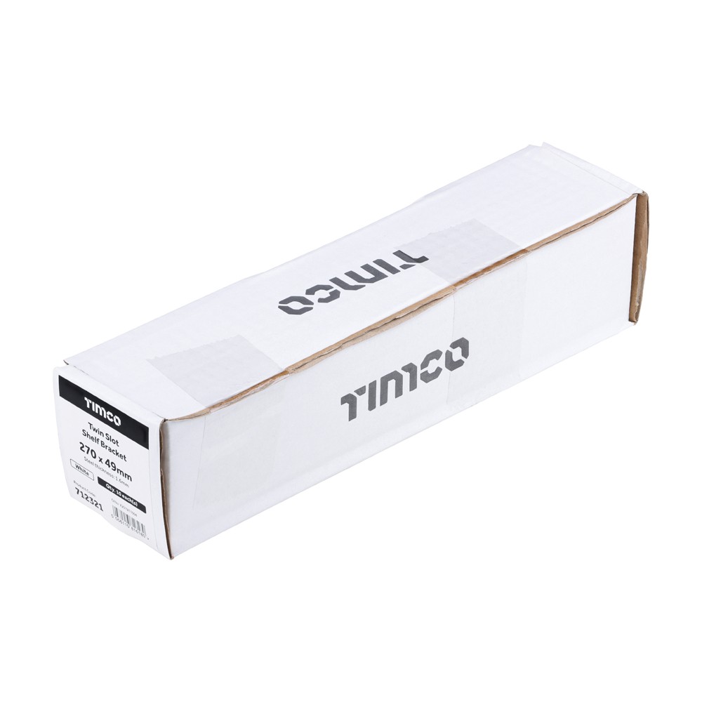 Timco Twin Slot Shelf Bracket - White