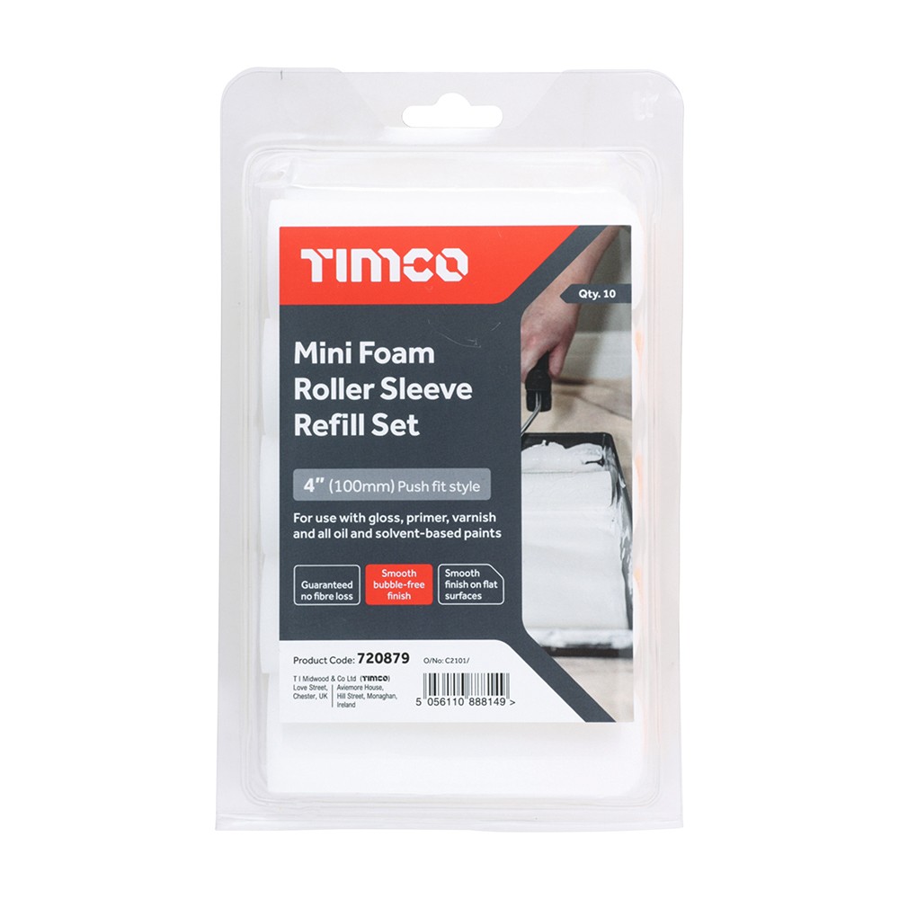 Timco Mini Foam Roller Sleeve Refill Set