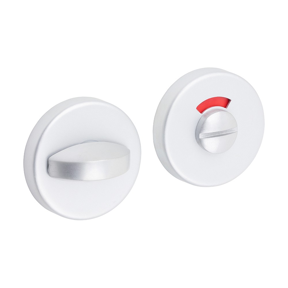 Timco Contractors Bathroom Thumb Turn & Release On Rose Set - Satin Anodised Aluminium