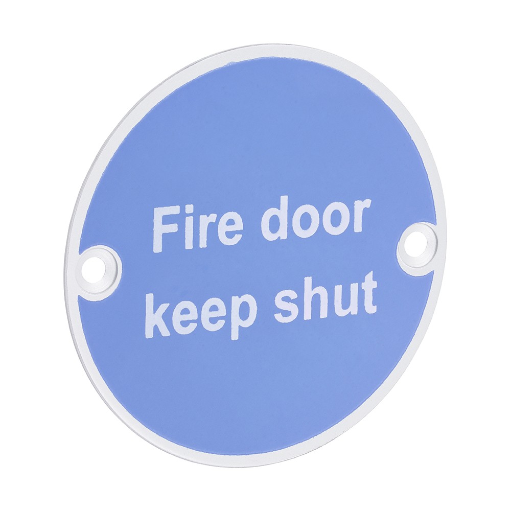 Timco Fire Door Keep Shut Sign - Satin Anodised Aluminium