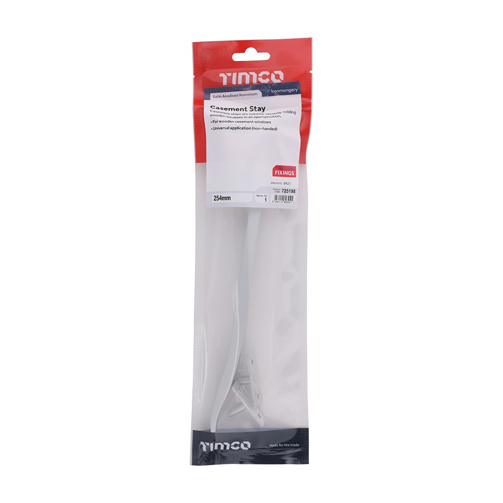 Timco Casement Stay - Satin Anodised Aluminium