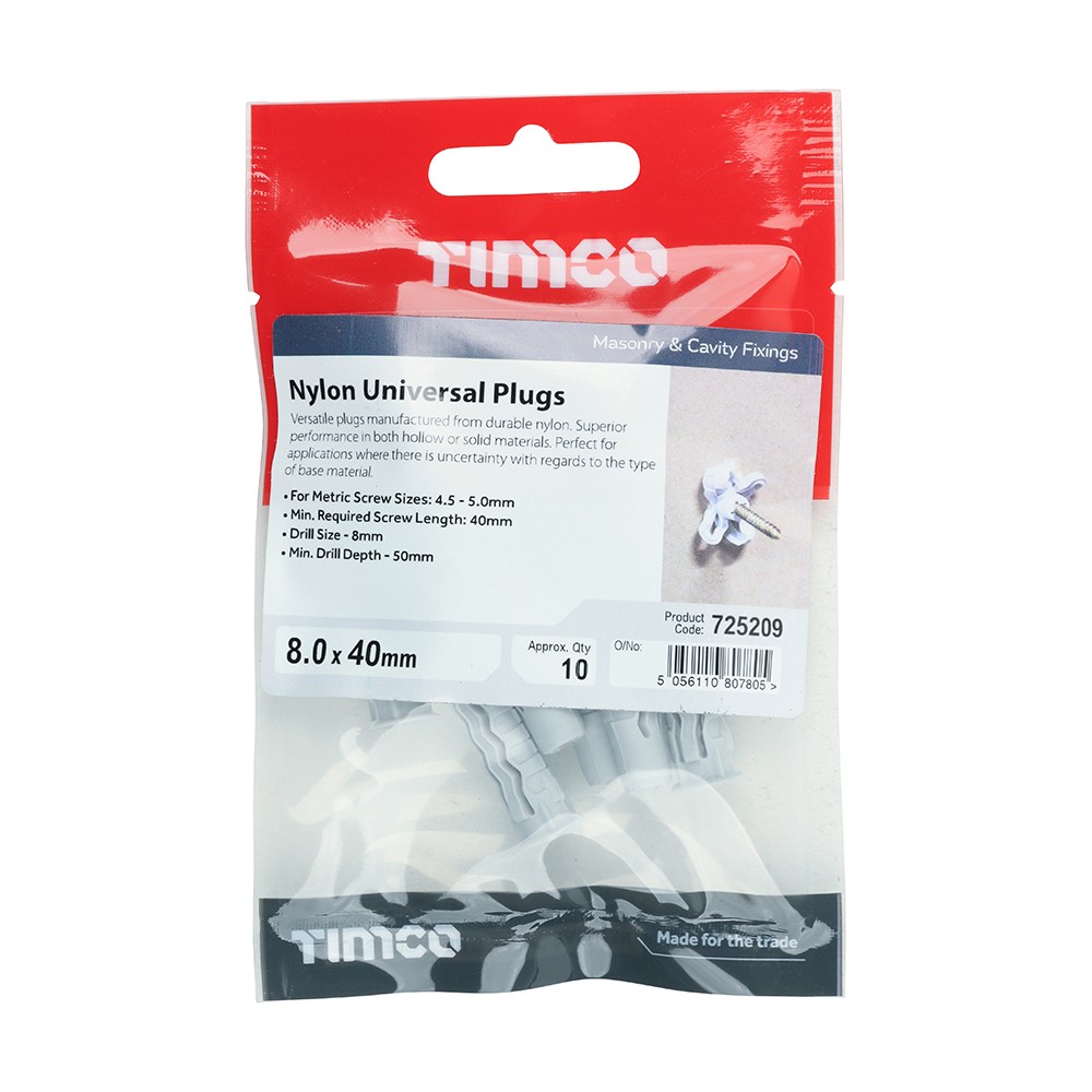 Timco Nylon Universal Plugs