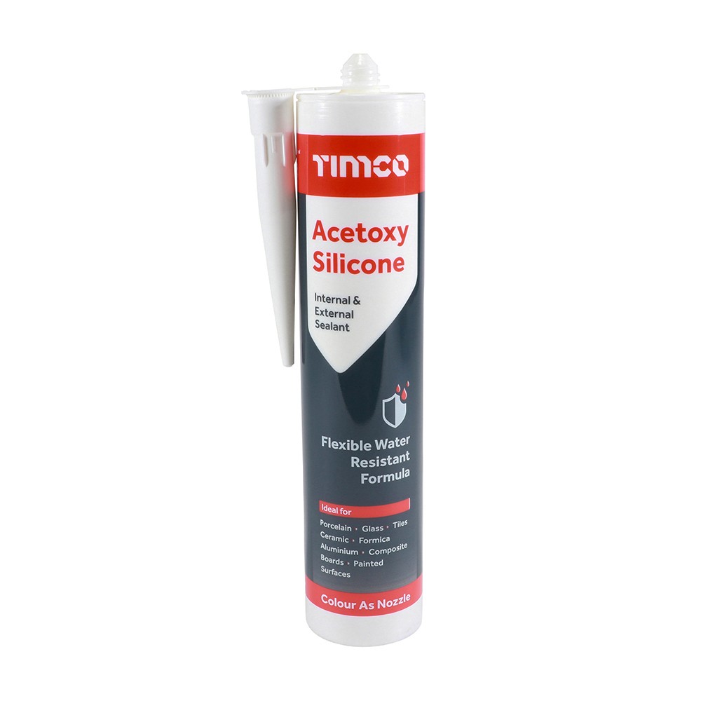Timco Acetoxy Silicone 300ml - White