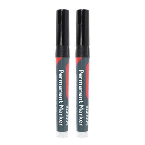 Timco Builders Permanent Markers - Chisel & Fine Tip - Black