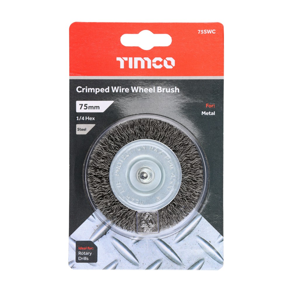 Timco Drill Wheel Brush - Crimped Steel Wire