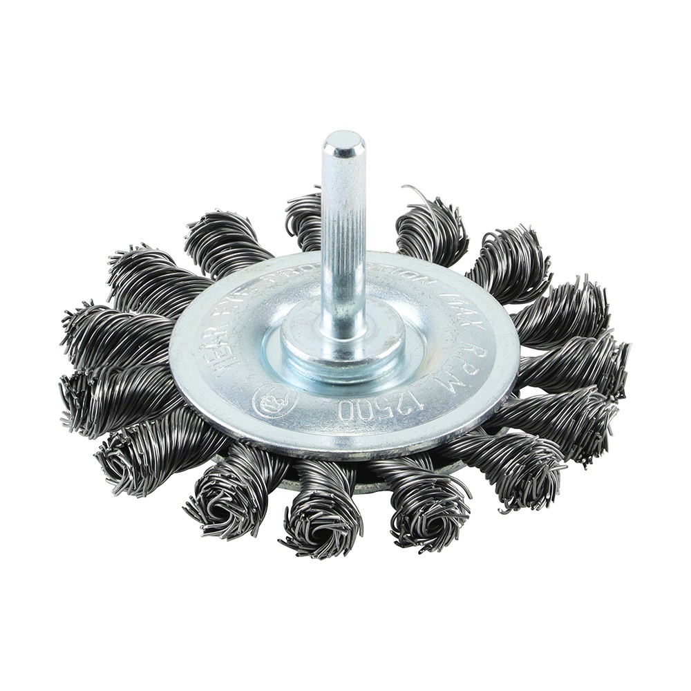 Timco Drill Wheel Brush 75mm - Twisted Knot Steel Wire