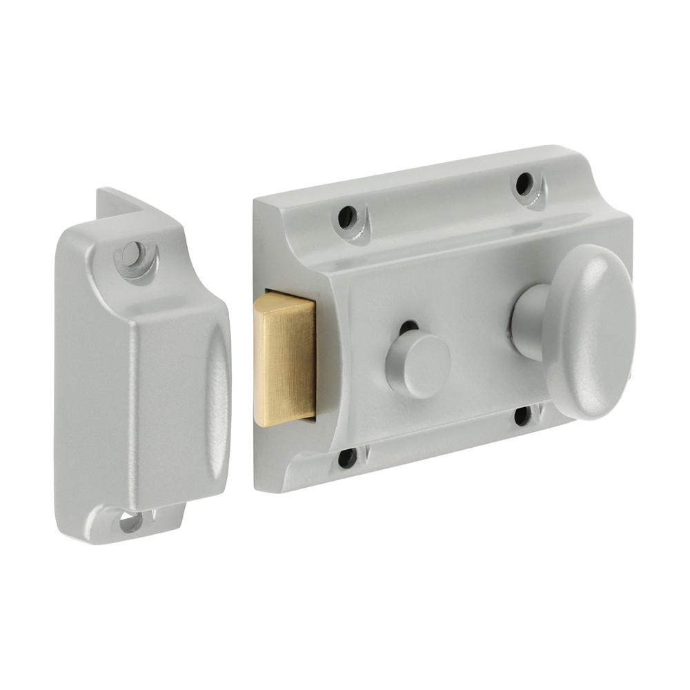 Timco Traditional Nightlatch 91 case / 60 backset - Silver