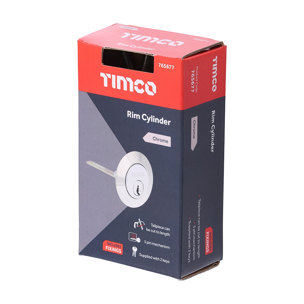 Timco Rim Cylinder 32mm - Chrome