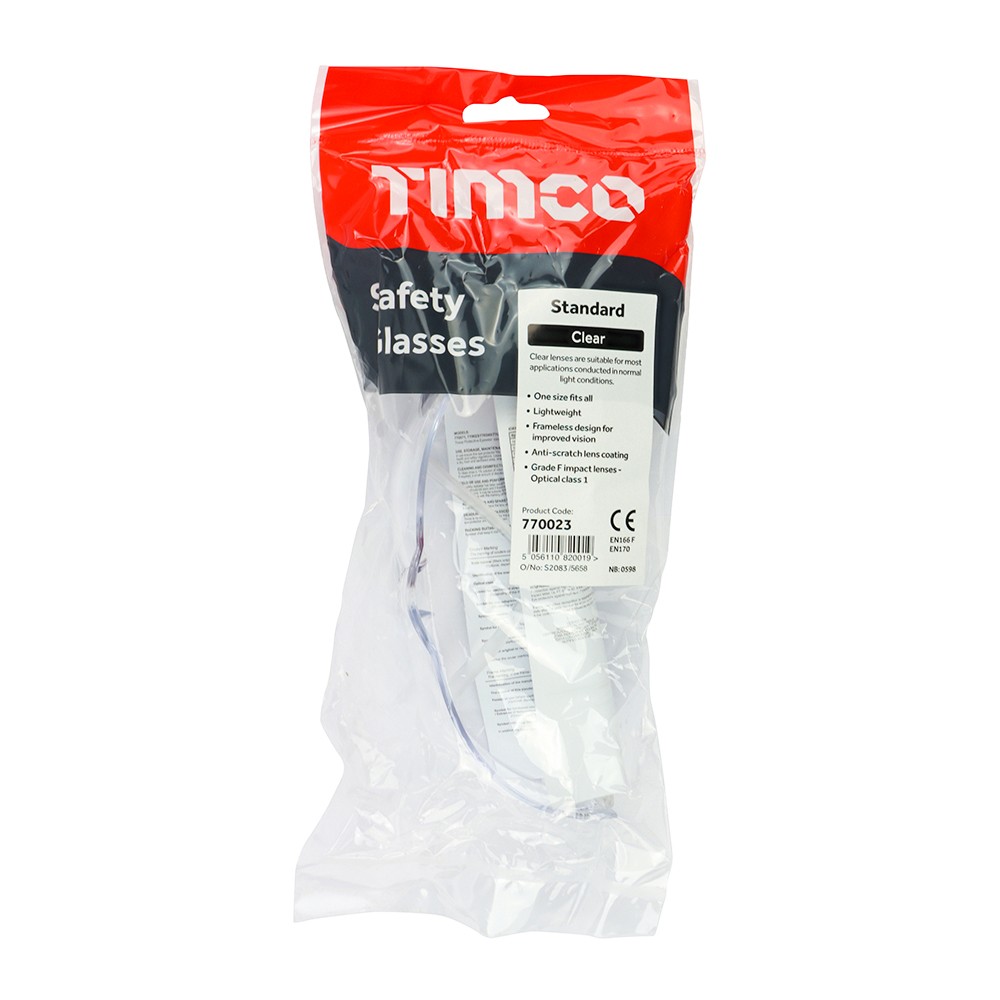 Timco Standard Safety Glasses - Clear