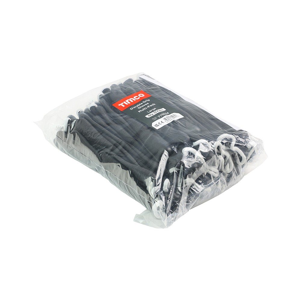 Timco Durable Grip Gloves - PU Coated Polyester - Multi Pack