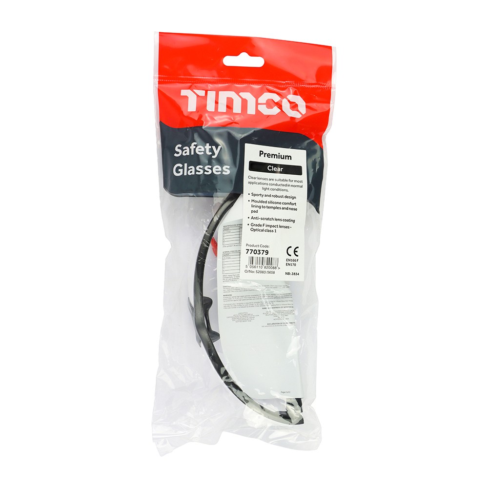 Timco Premium Safety Glasses - Clear