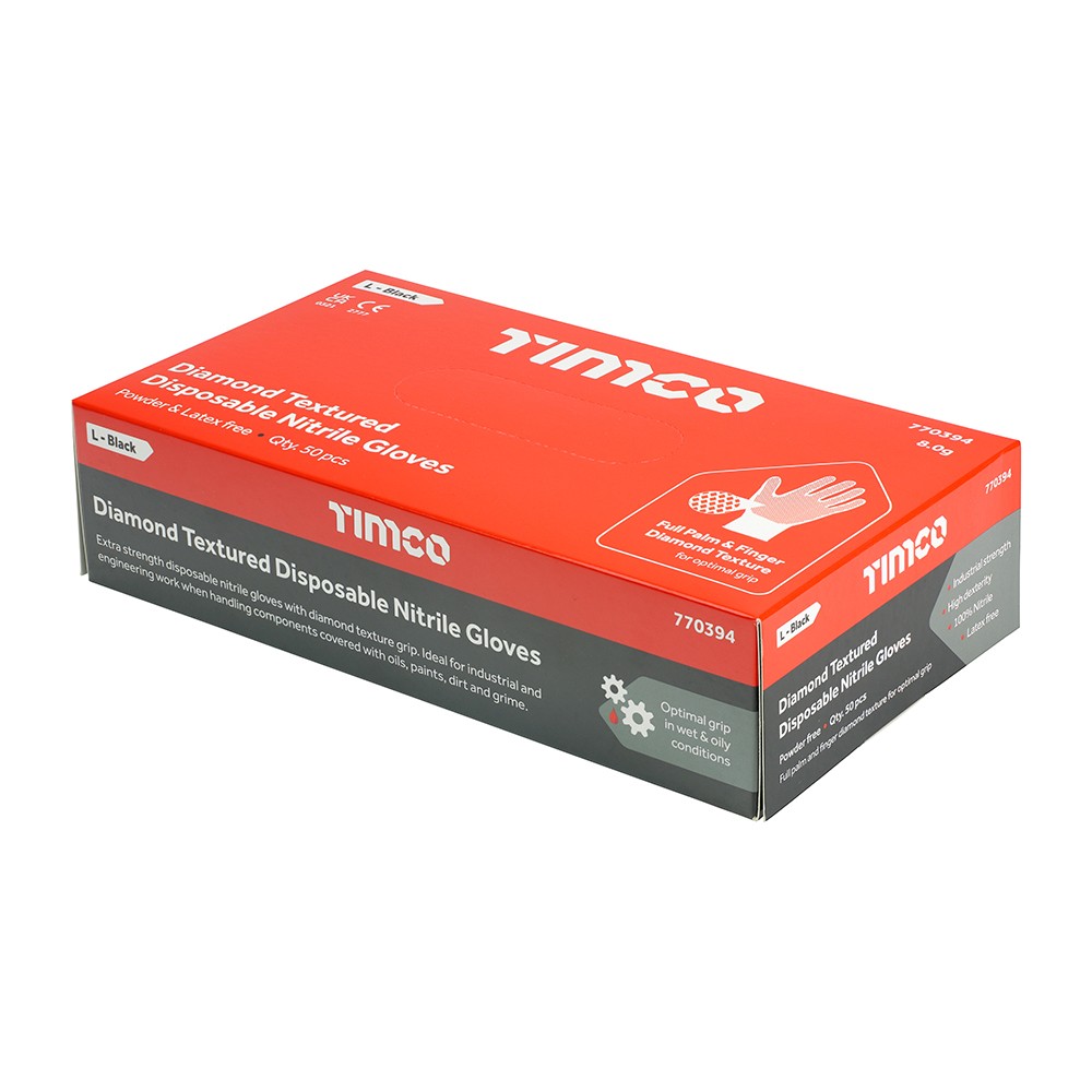 Timco Diamond Textured Disposable Nitrile Gloves