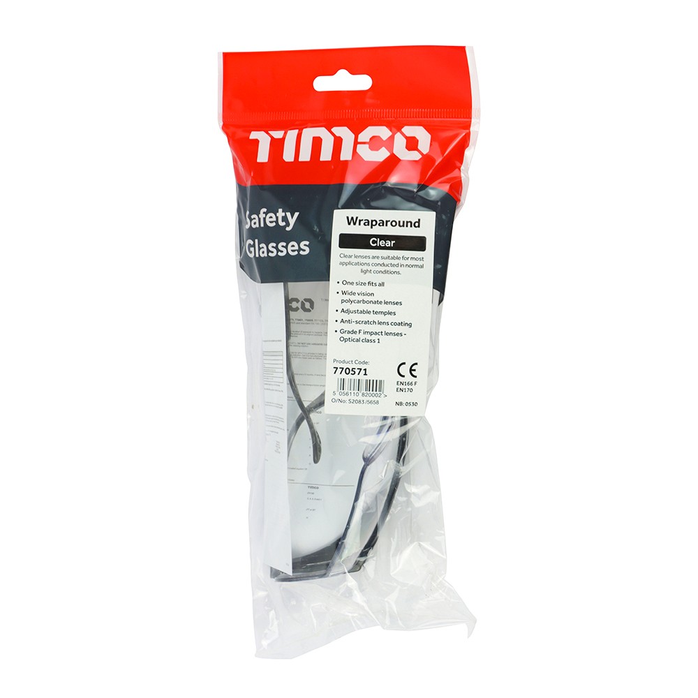 Timco Wraparound Safety Glasses - Clear