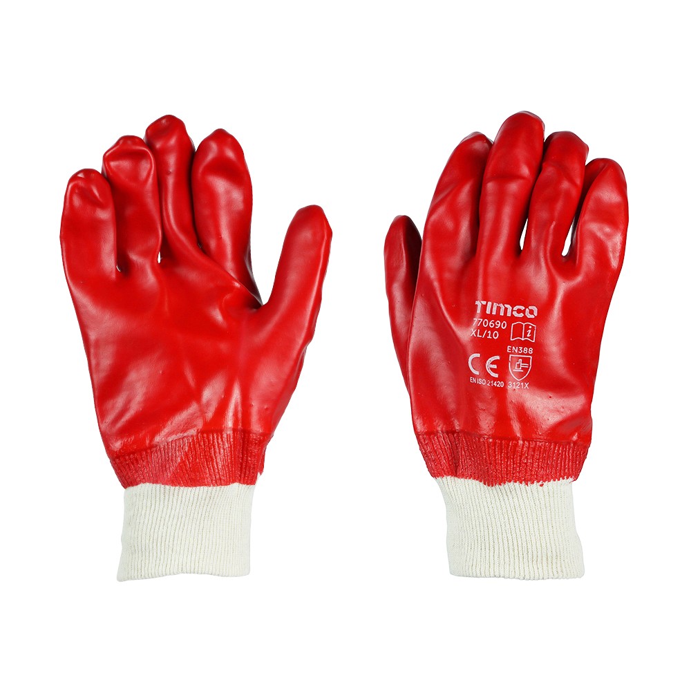 Timco PVC Gloves - PVC Coated Cotton Interlock - X Large