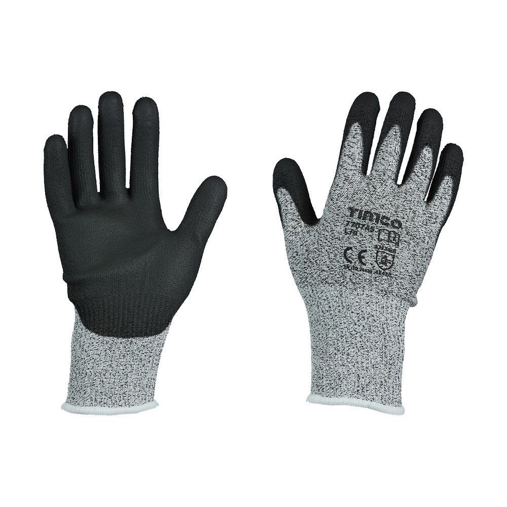 Timco High Cut Gloves - PU Coated HPPE Fibre with Glass Fibre