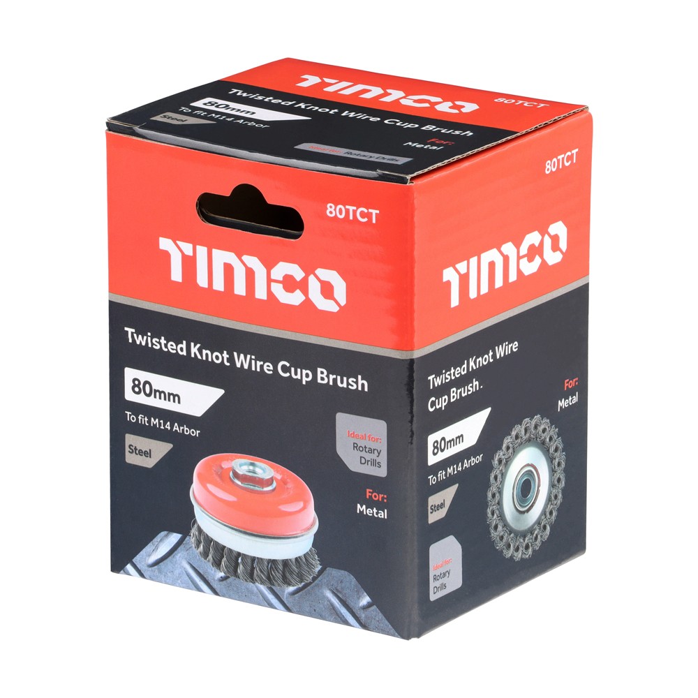Timco Angle Grinder Cup Brush - Twisted Knot Steel Wire