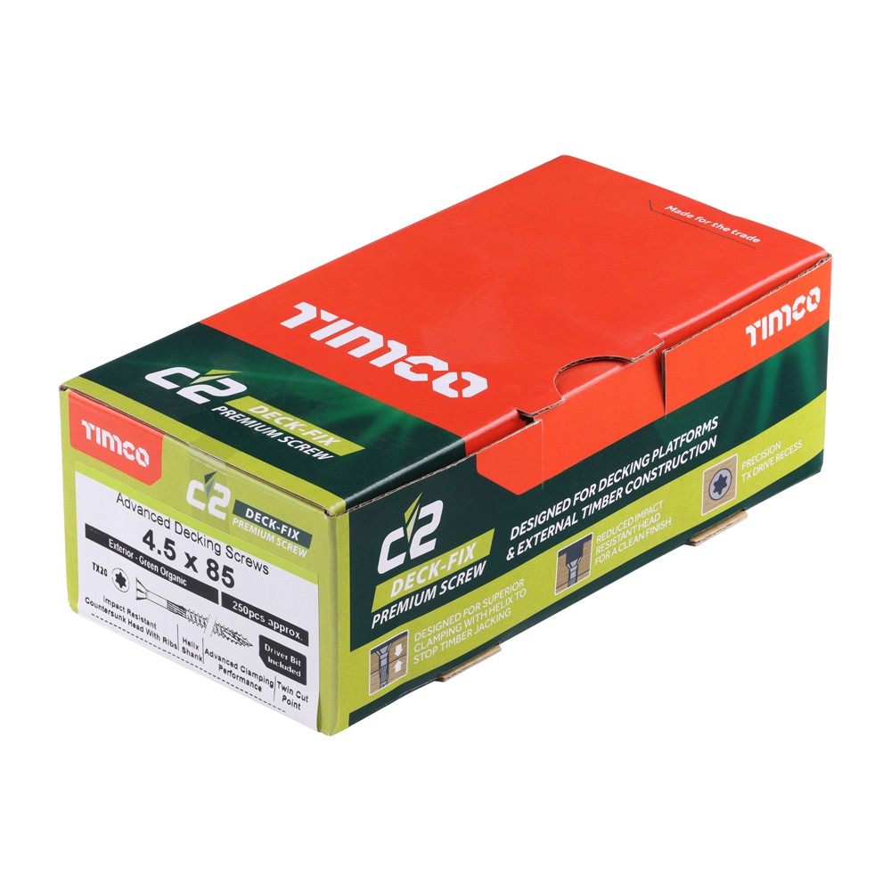 Timco C2 Deck-Fix Countersunk Woodscrew Torx - Green
