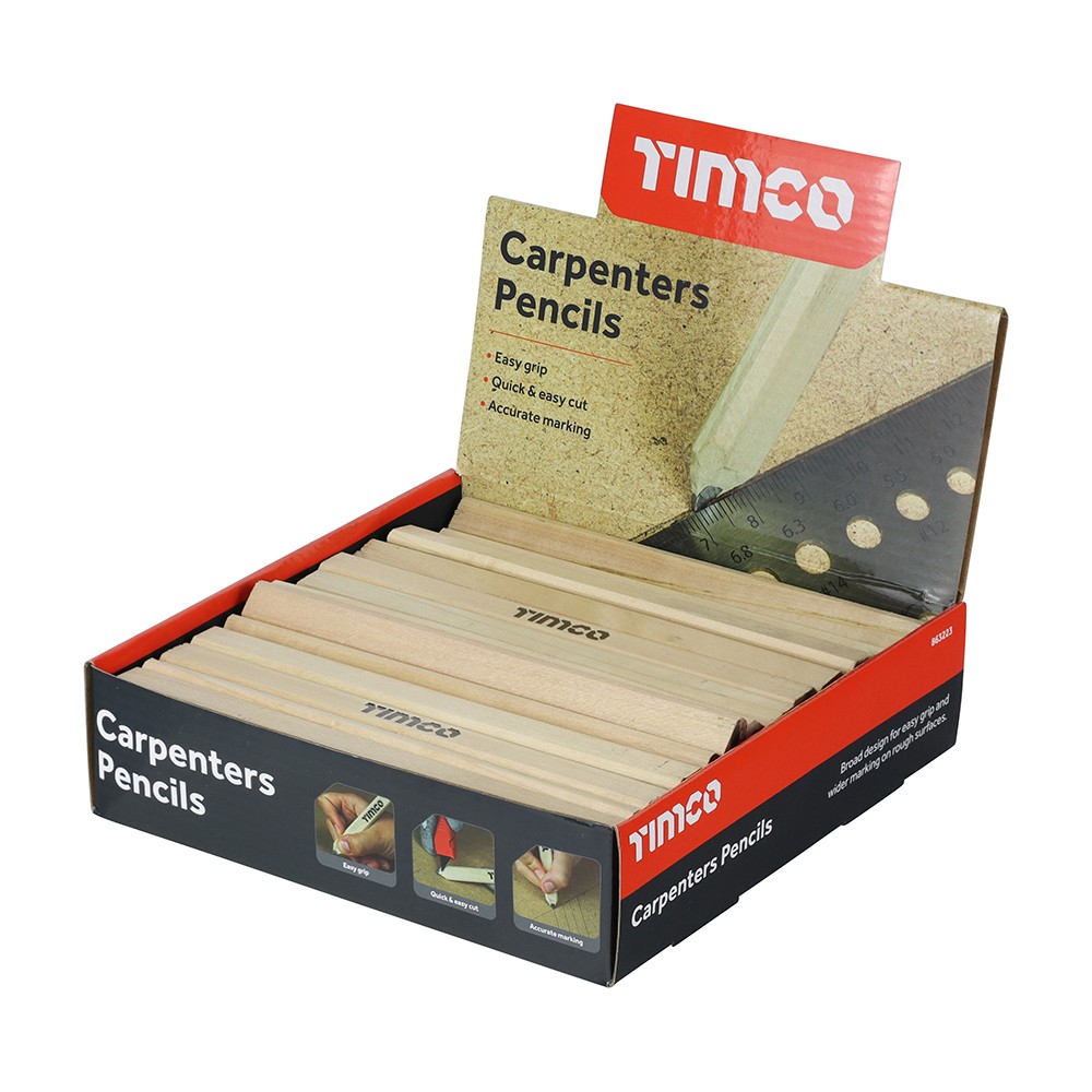 Timco Carpenters Pencils Display Box 72pc