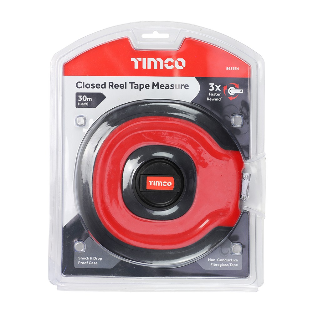 Timco Closed Reel Tape Measure 30m