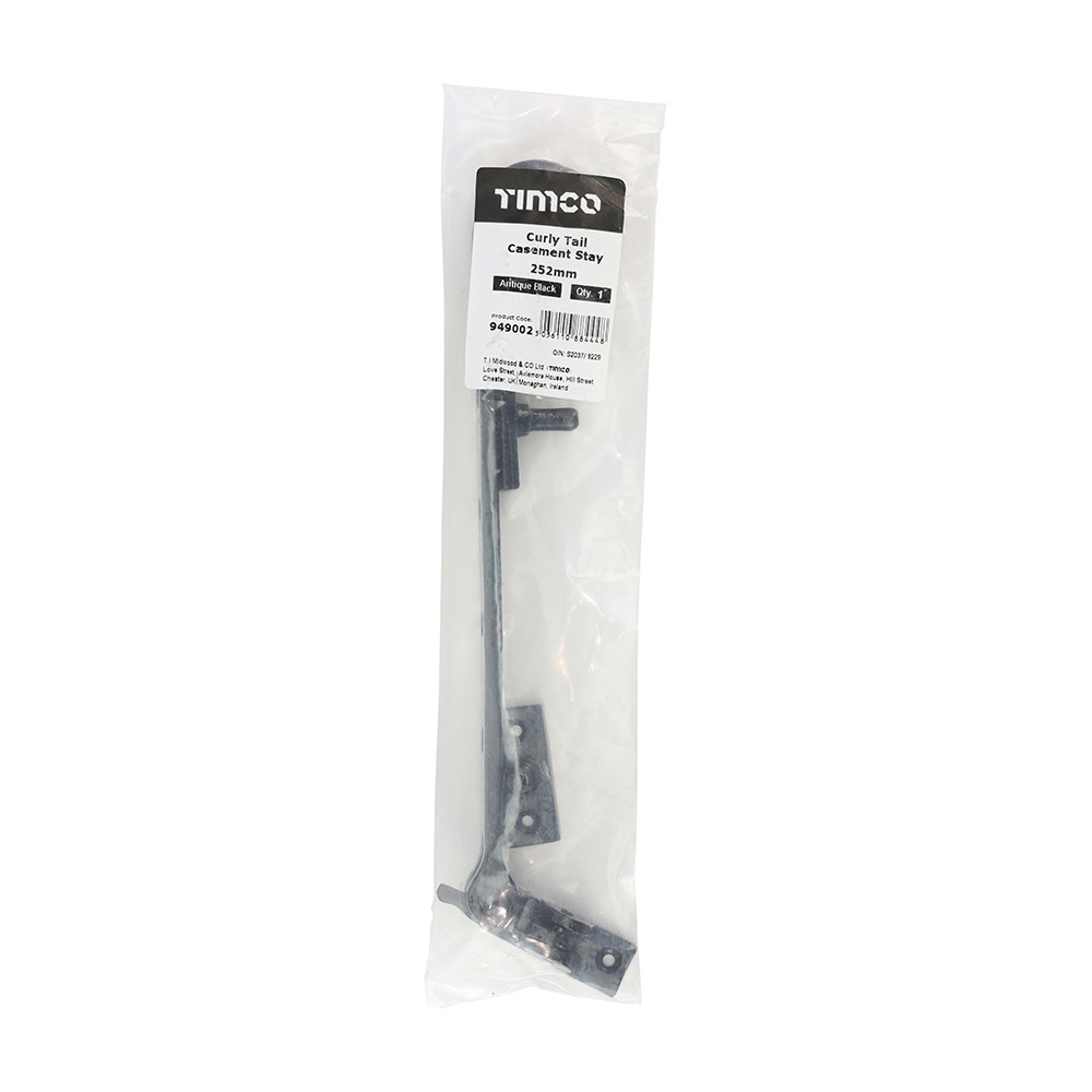 Timco Curly Tail Casement Stay - Antique Black