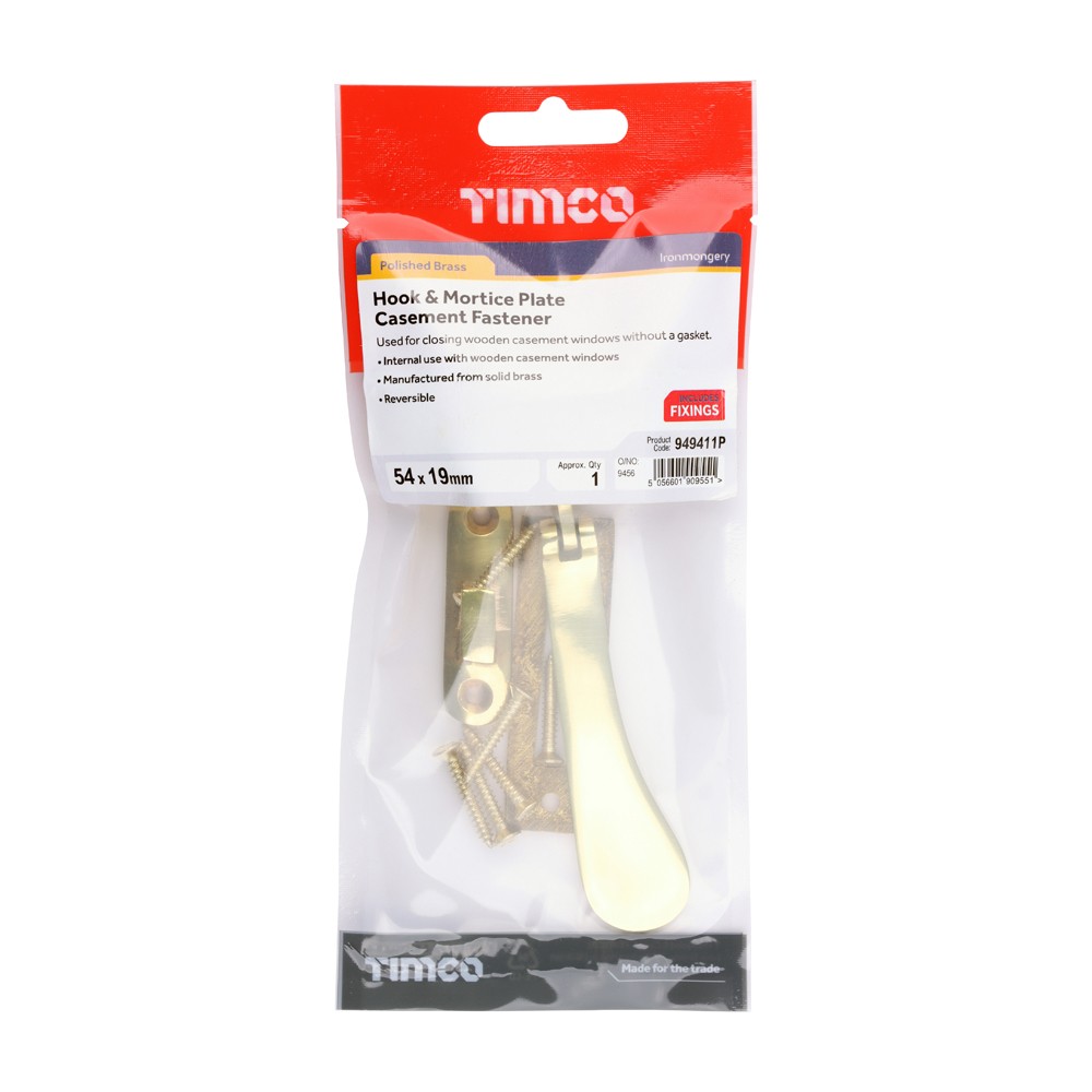 Timco Hook & Mortice Plate Casement Fastener - TimPack