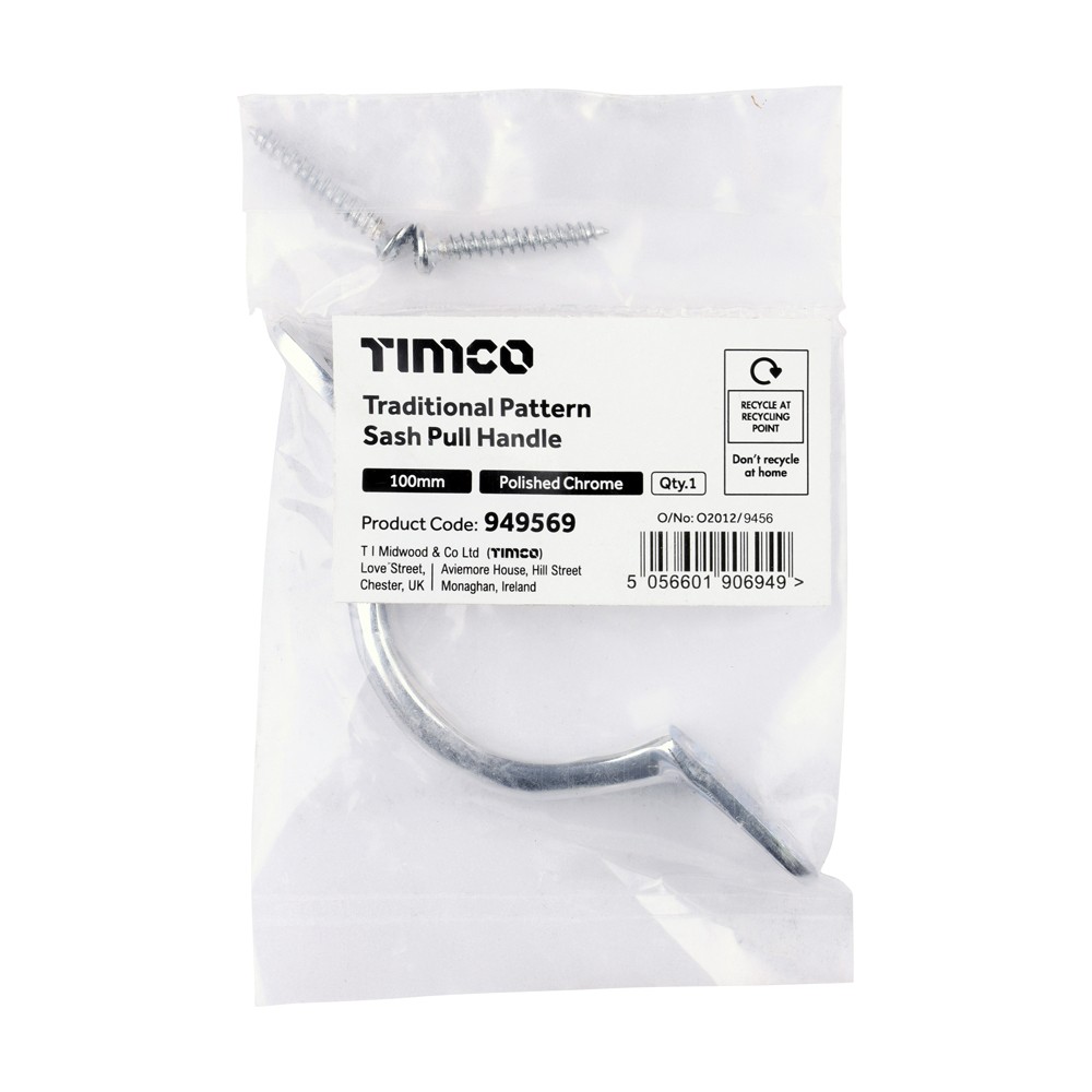 Timco Traditional Pattern Sash Pull Handle 100mm