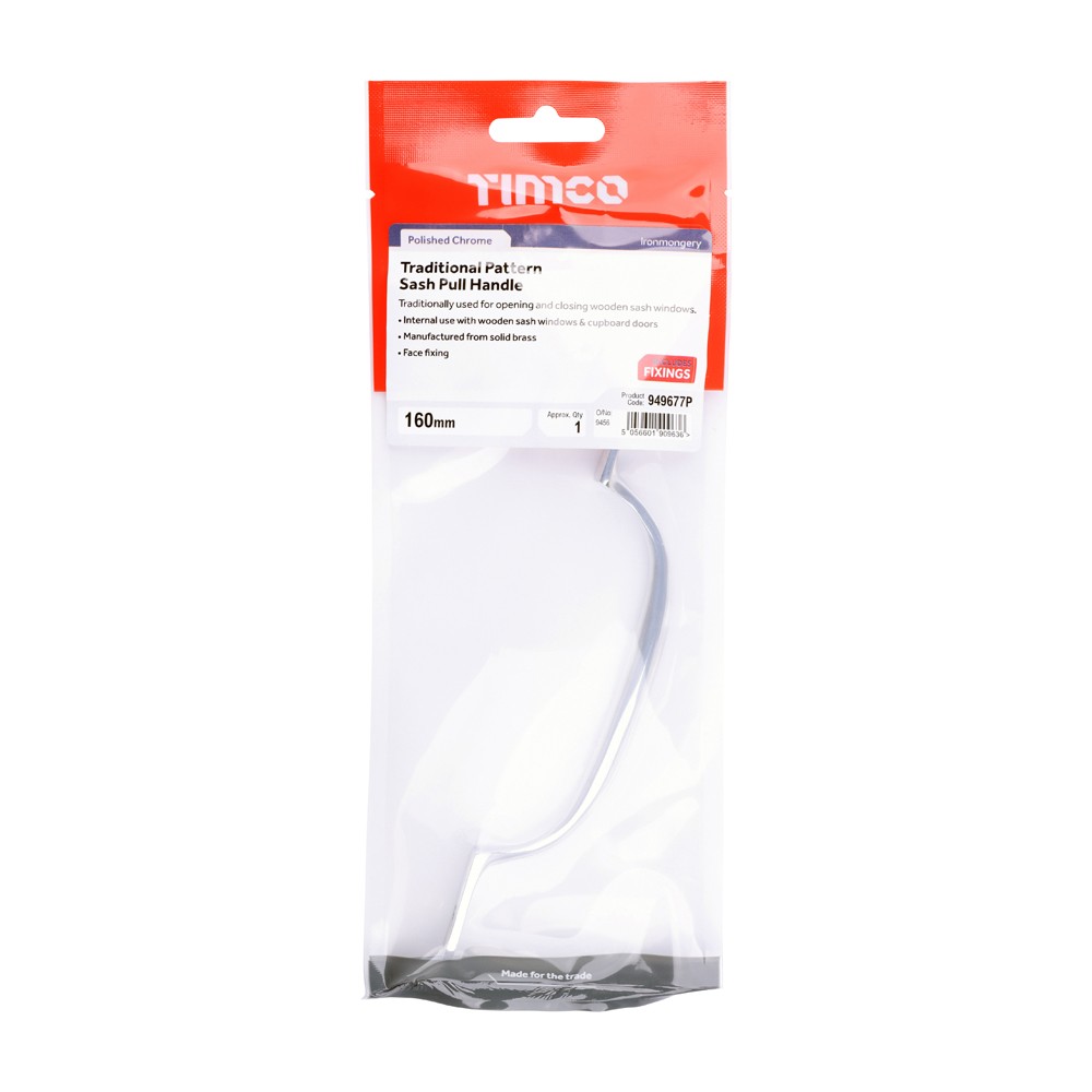 Timco Traditional Pattern Sash Pull Handle 160mm - TimPacks
